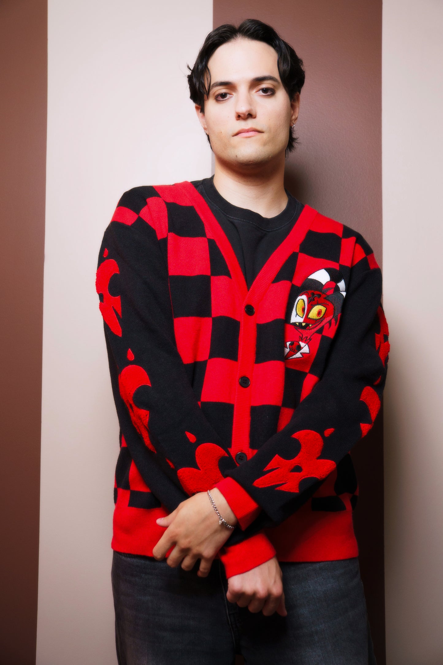 Blitz Cardigan - Black/Red