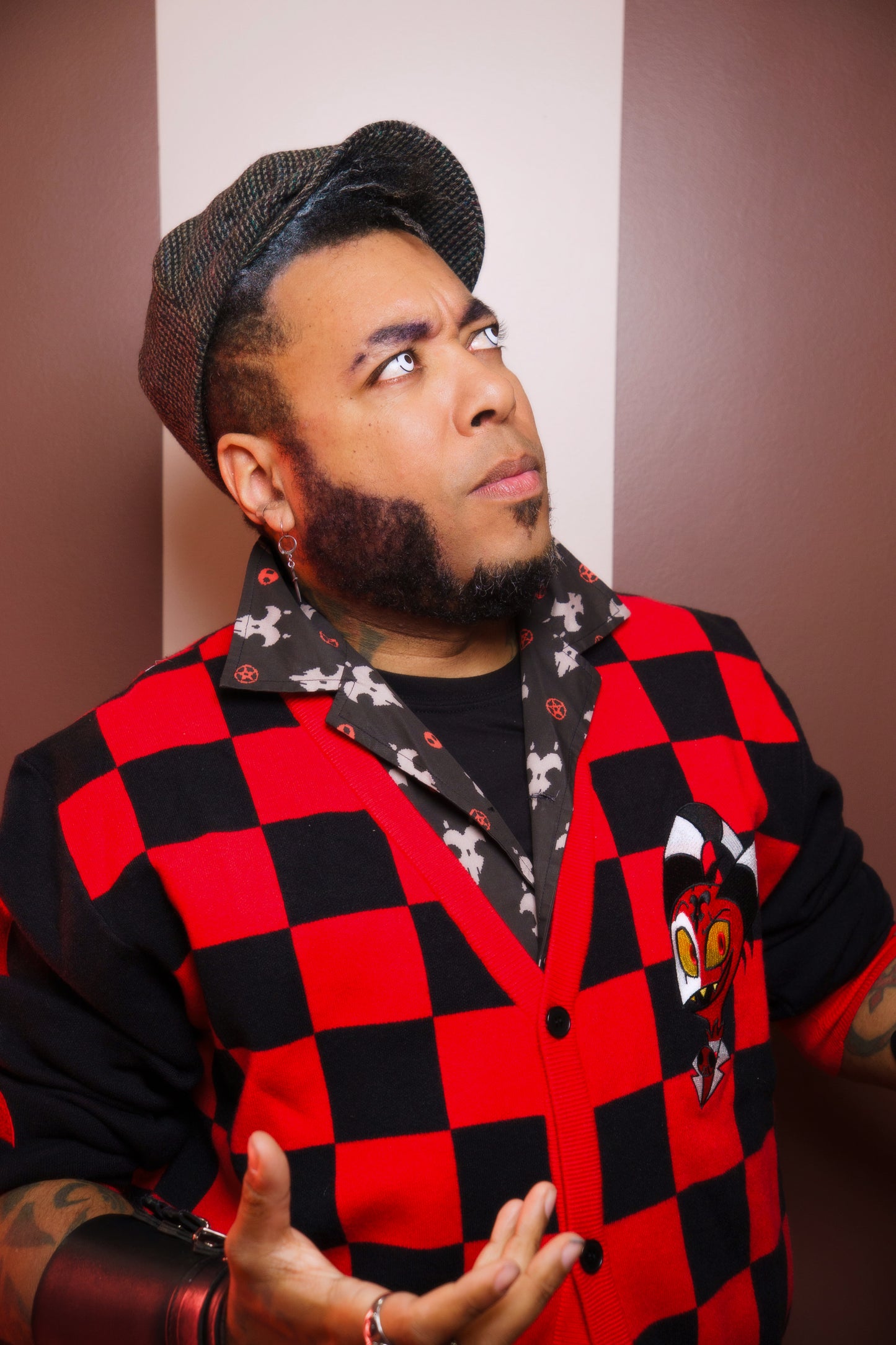 Blitz Cardigan - Black/Red