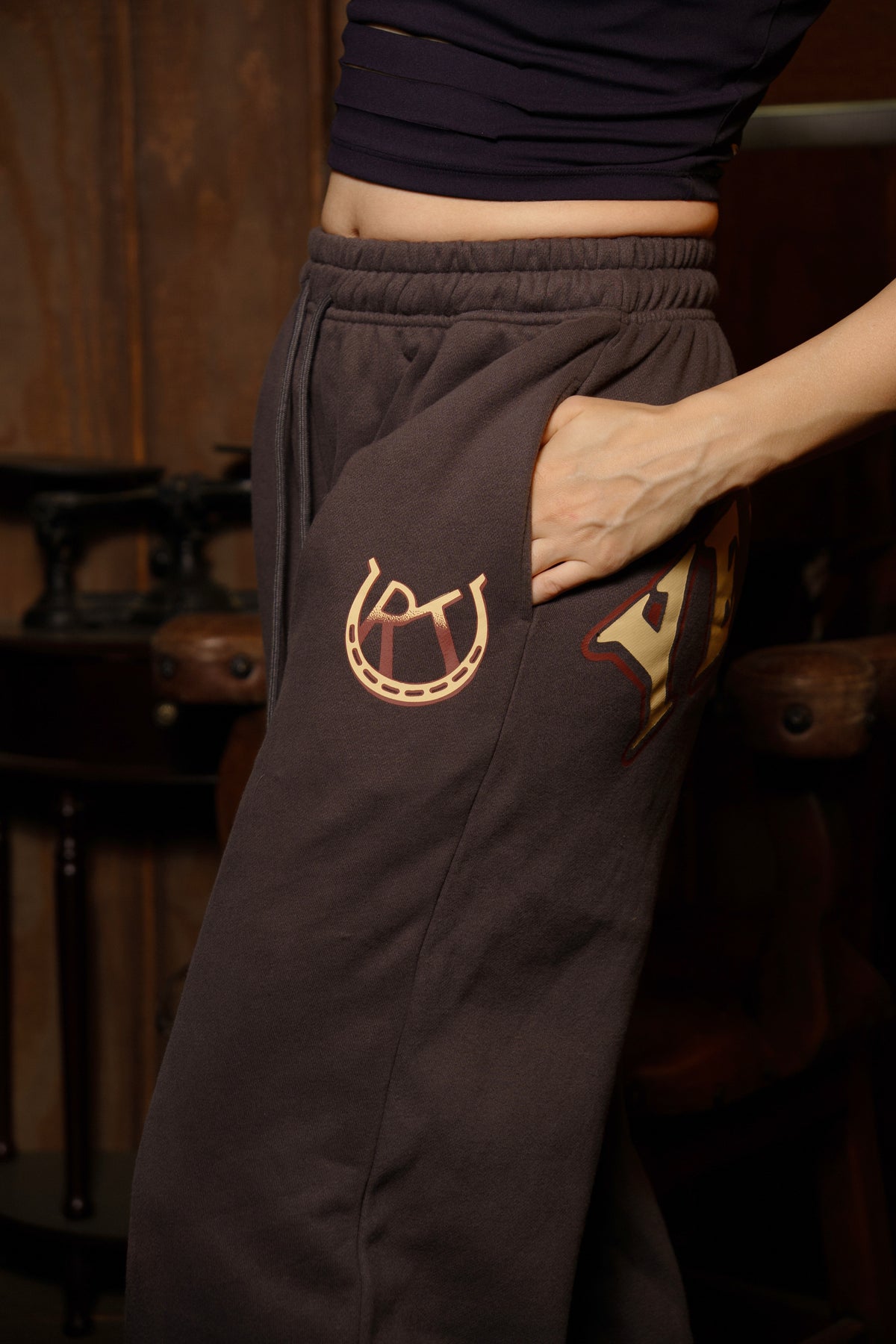 Wrath Ring Wide Leg Sweatpants - Charcoal