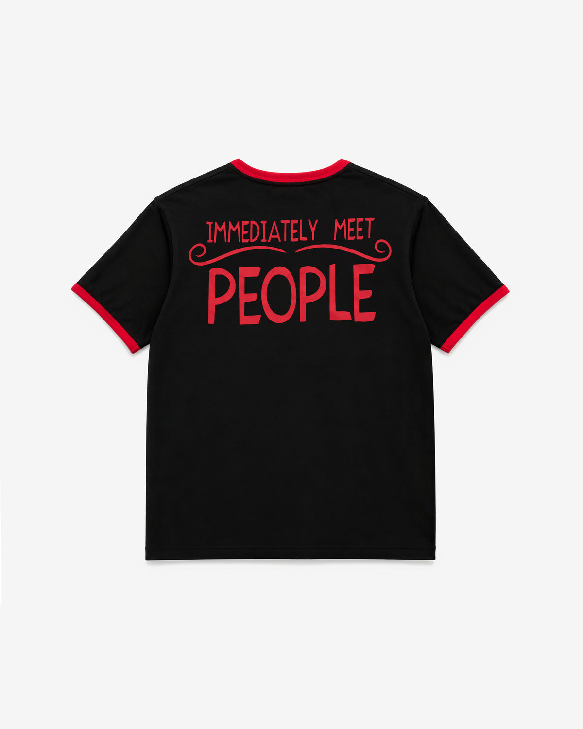 Immediately Meet People Ringer T-shirt - Black