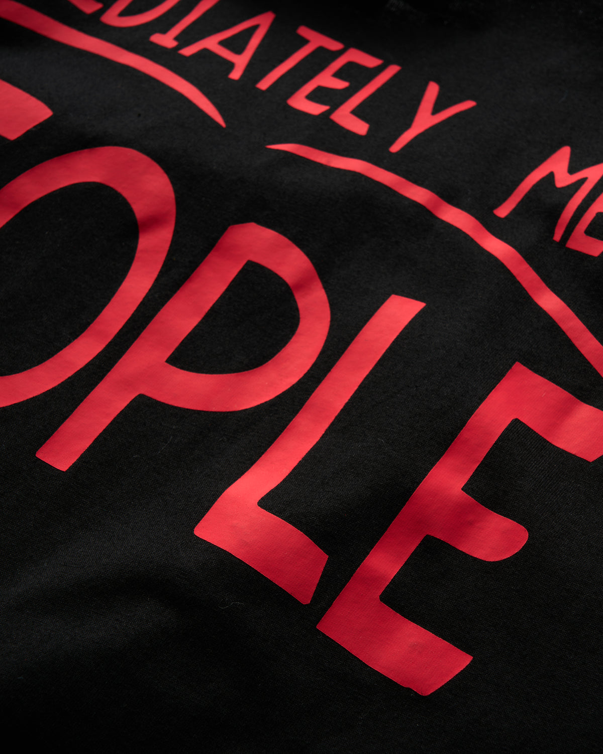 Immediately Meet People Ringer T-shirt - Black