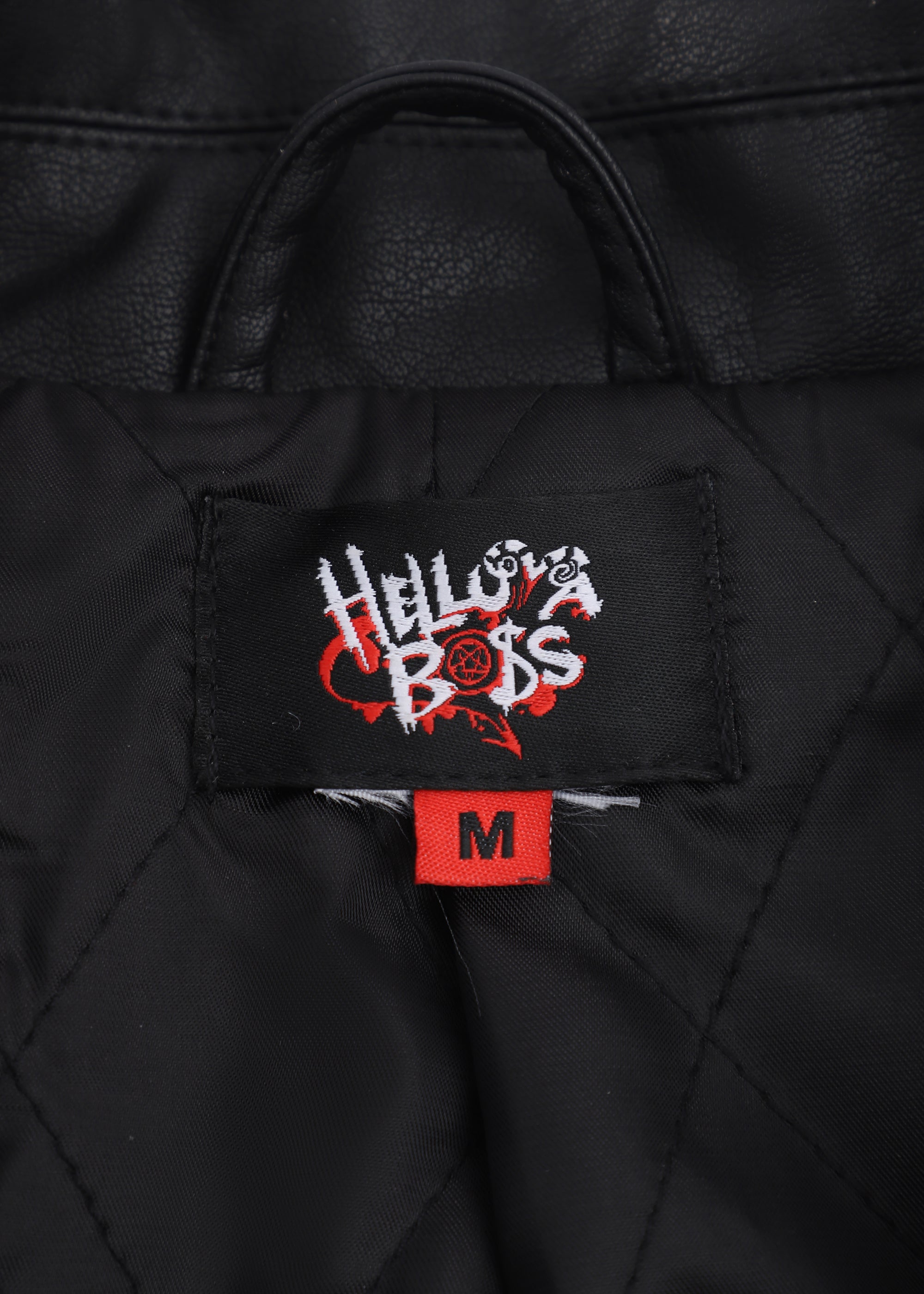 レザー×ファー パッチワーク ベルト付きジャケット ブラック S opium Chaz Pleather Jacket – Helluva Boss