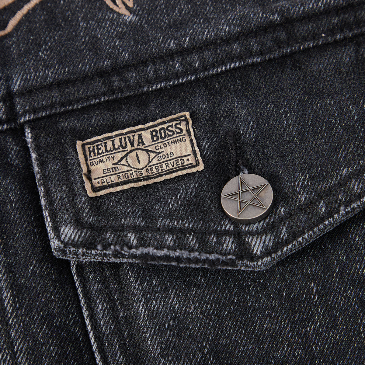 Helluva Boss Wrath Ring Denim Vest