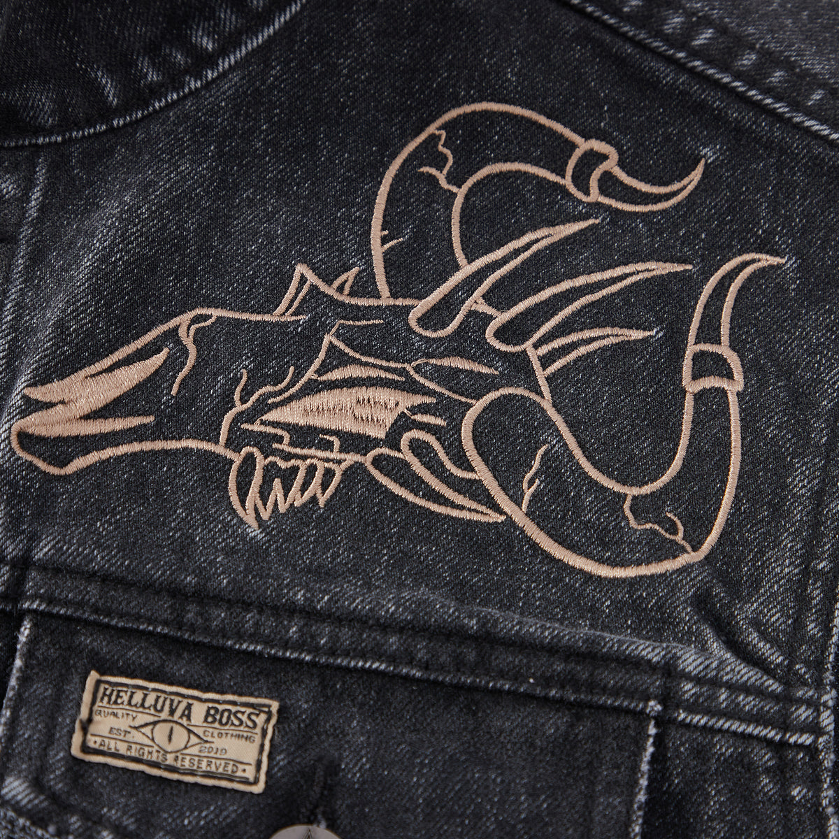 Helluva Boss Wrath Ring Denim Vest