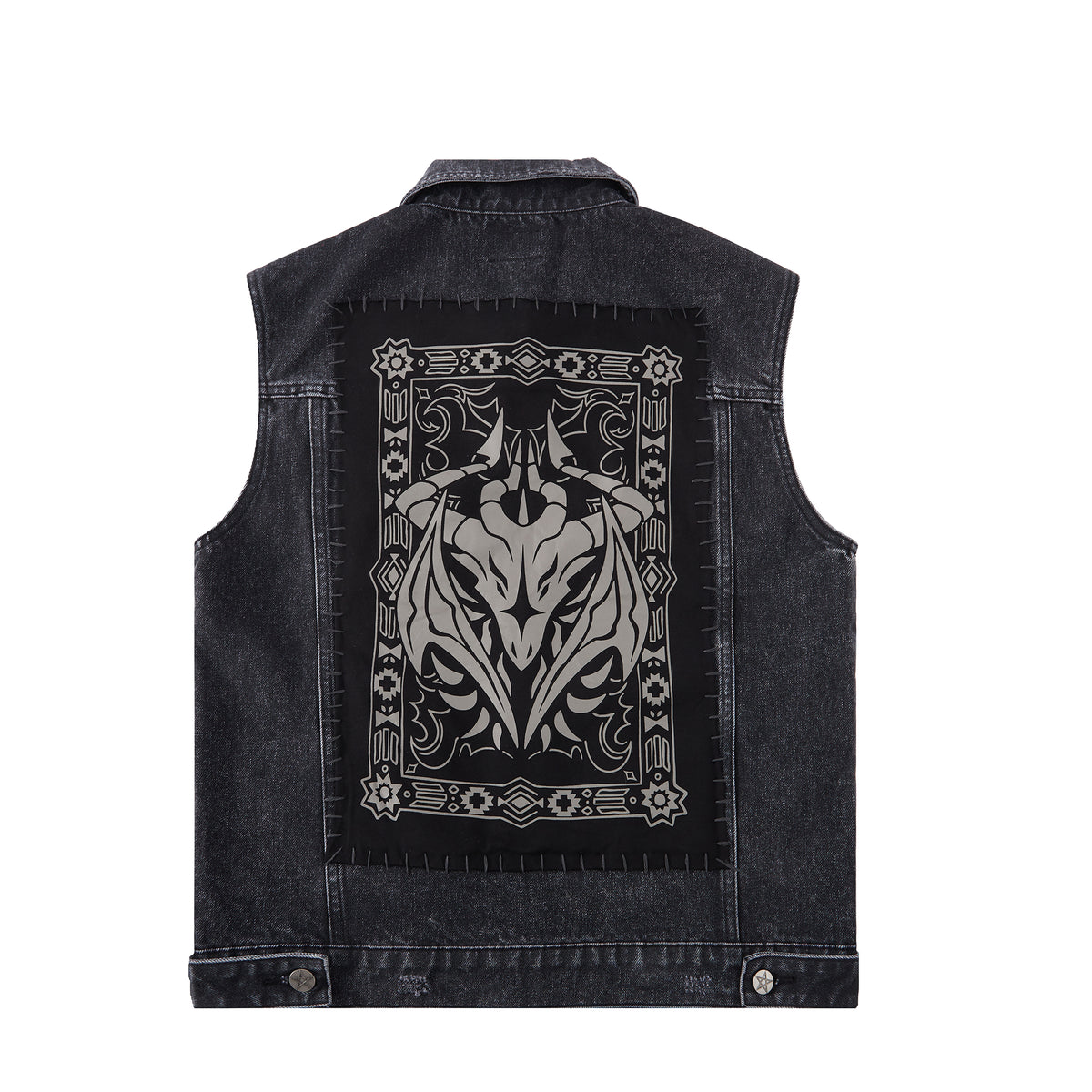 Helluva Boss Wrath Ring Denim Vest