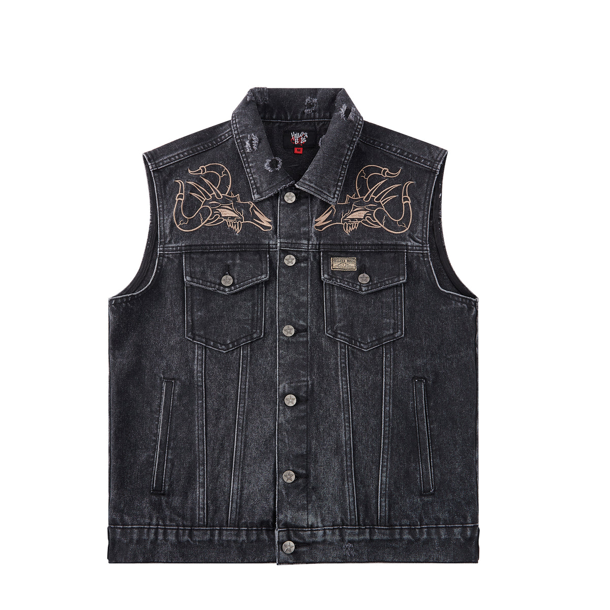 Helluva Boss Wrath Ring Denim Vest