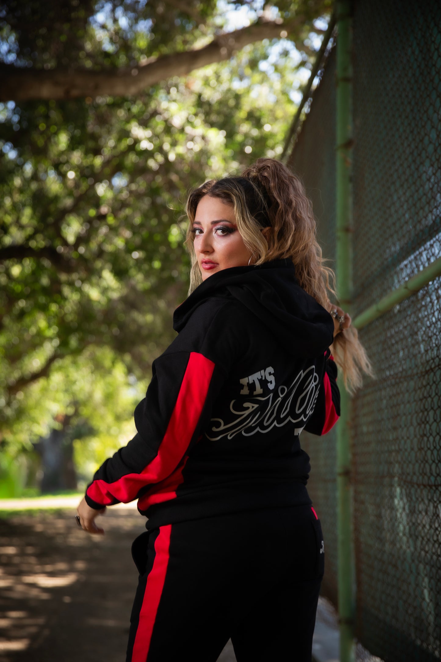 Millie Athletic Oversized Zip Up Hoodie - Black