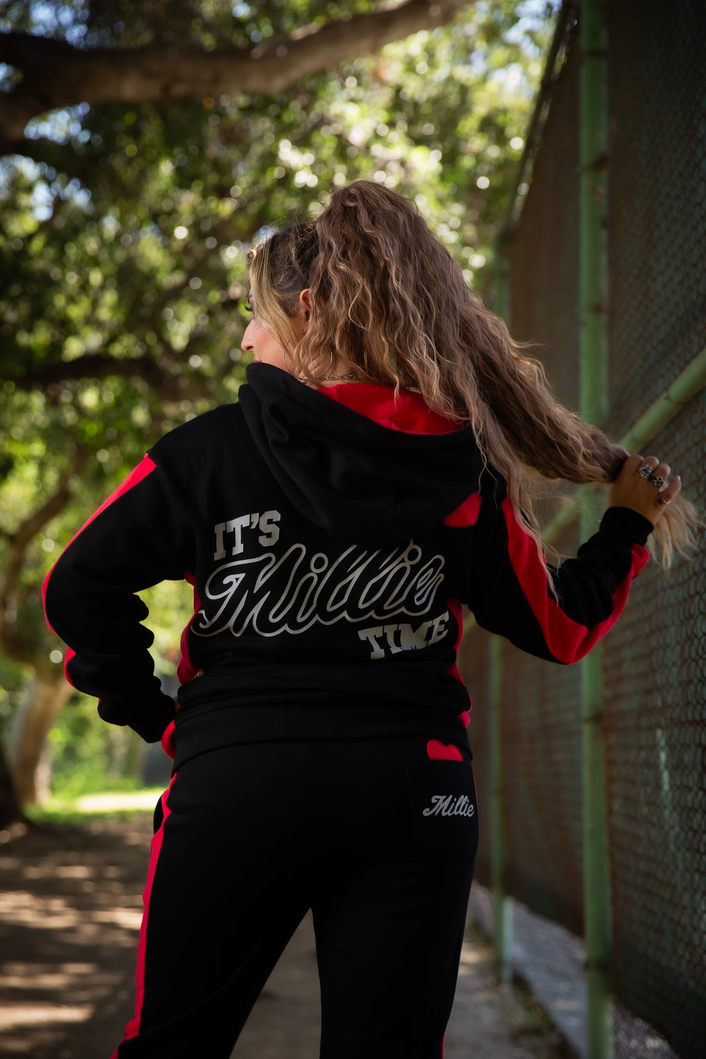 Millie Athletic Oversized Zip Up Hoodie - Black